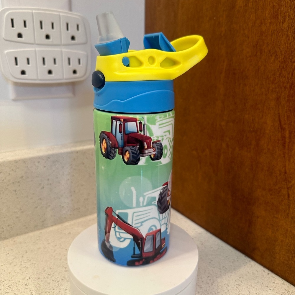 New  12oz  stainless steel tumbler/ sippy cup, with flip straw, holds ice 24 hr